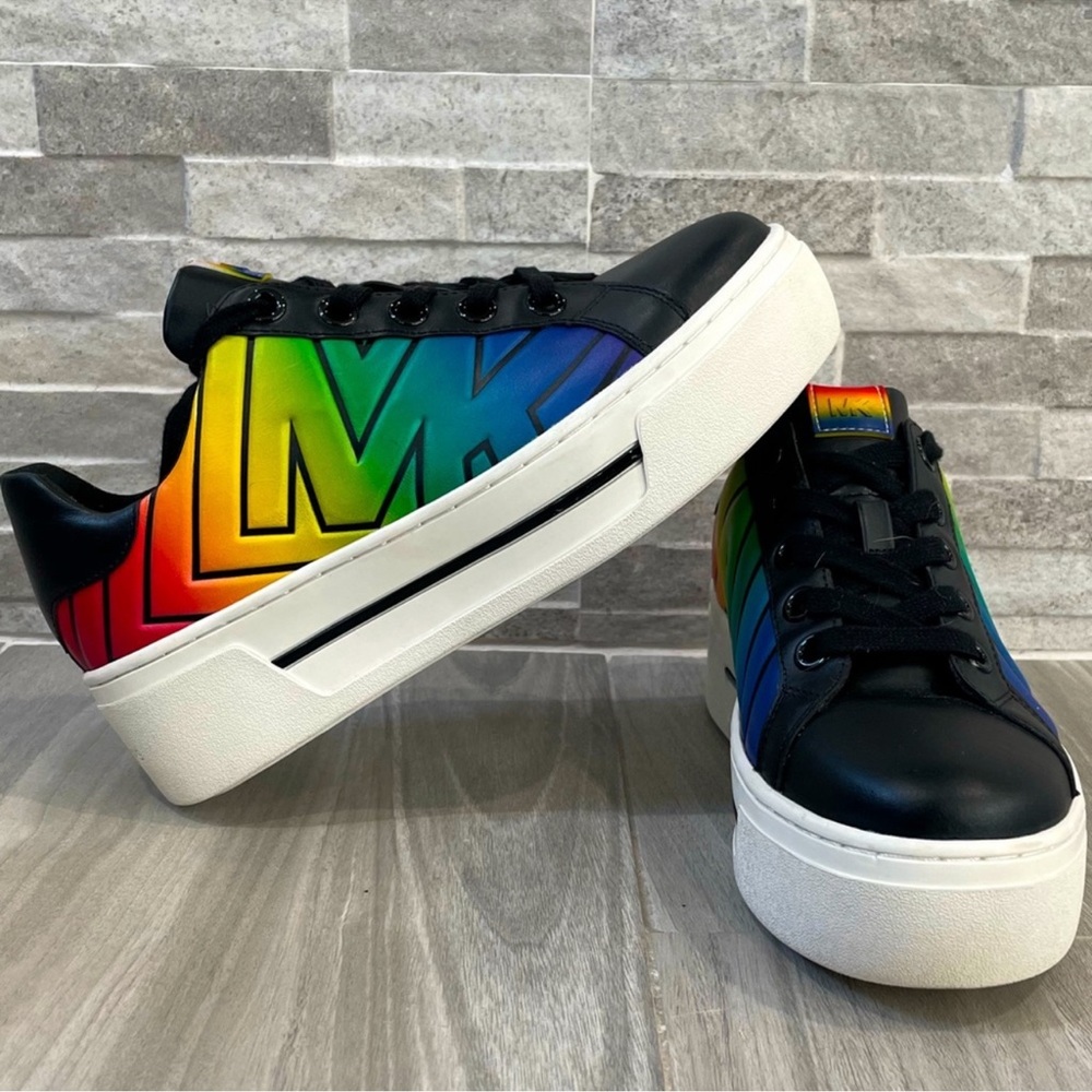 Real Leather Rainbow  Platform Sneaker